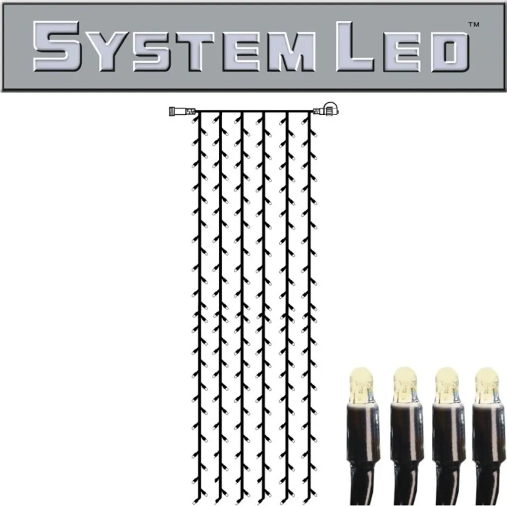Rideau Lumineux LED Extérieur Blanc Chaud 1x4m Best Season Curtain-Extra