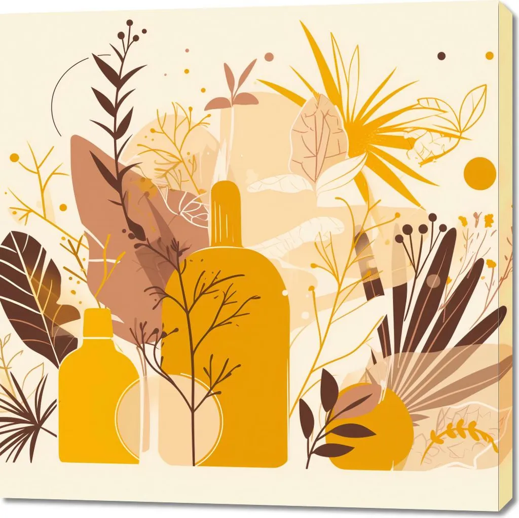 Quadro 100x100 cm Piante Dorate: Tela Moderna Oro per Soggiorno Luxury
