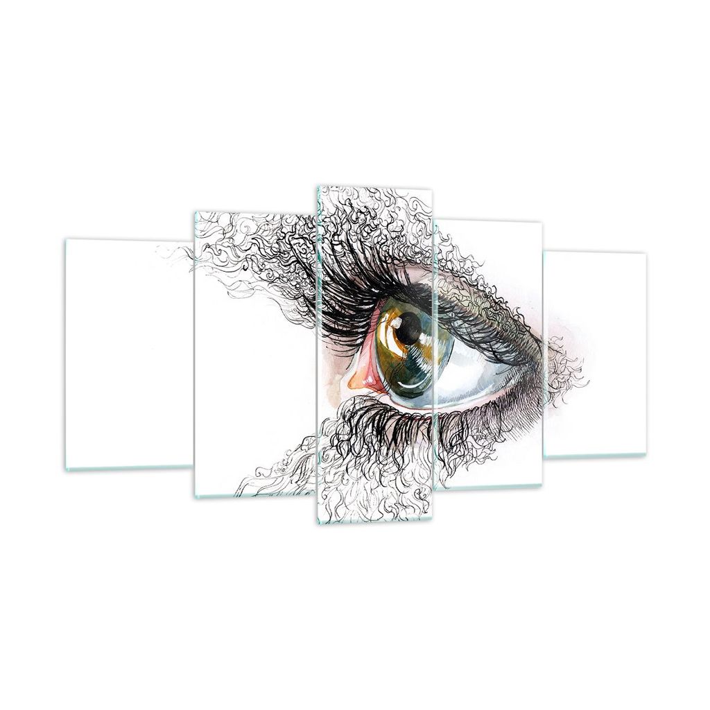 Bilder auf glas - Auge Menschliches Illustration Erwachsenen- - 160x85cm - Glasbilder - Wandbilder - Kunstdruck - Wanddekoration aus Glas - Glas Bi...