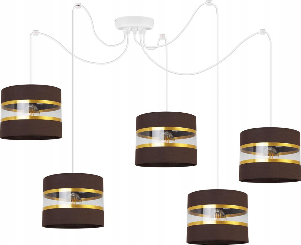 Pendelleuchte modern mit Lampenschirm – Hängelampe / Kronleuchter als stilvolle Deckenleuchte für Wohnzimmer und Esszimmer
