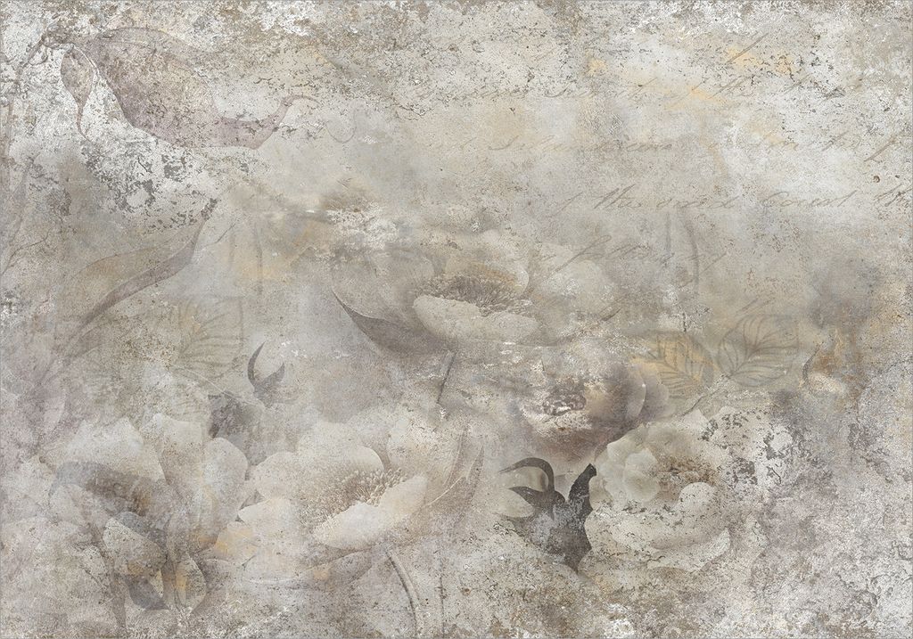 Vlies Fototapete Retro 450x315 cm Tapeten Wandtapete XXL Abstrakt Vintage Blumen beige n-A-1630-a-a