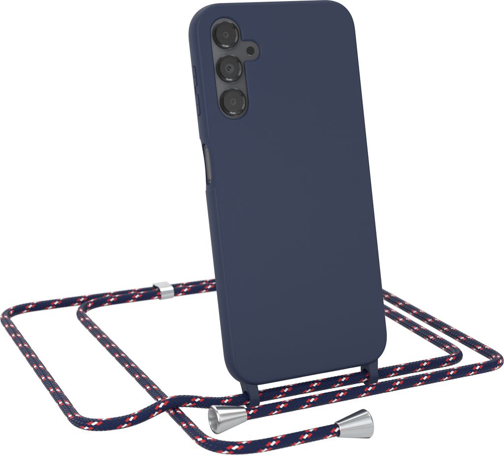 EAZY CASE Handykette kompatibel mit Samsung Galaxy A14 5G Handyhülle zum Umhängen, Silikon Hülle mit Band, Schutzhülle mit Ersatzkordel, Stylis...