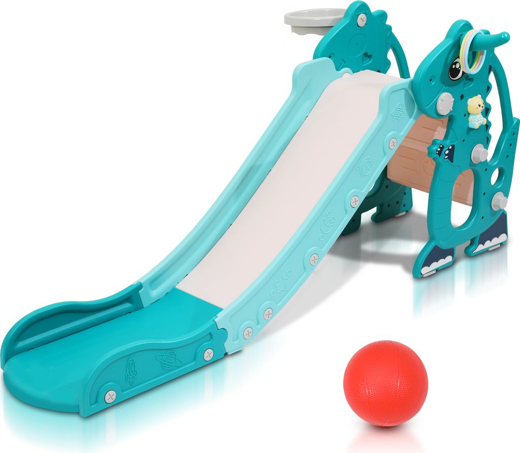 Hengda Kinderrutsche Wurfring Rutsche Outdoor Gartenrutsche 4 in 1 Wellenrutsche Slide