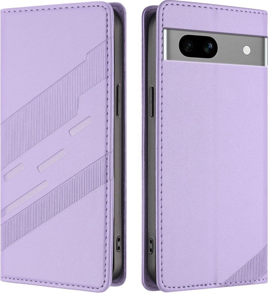 Hülle für Google Pixel 7A, Kunstleder Brieftaschen Handyhülle mit Kartenfach und Standfunktion Violett