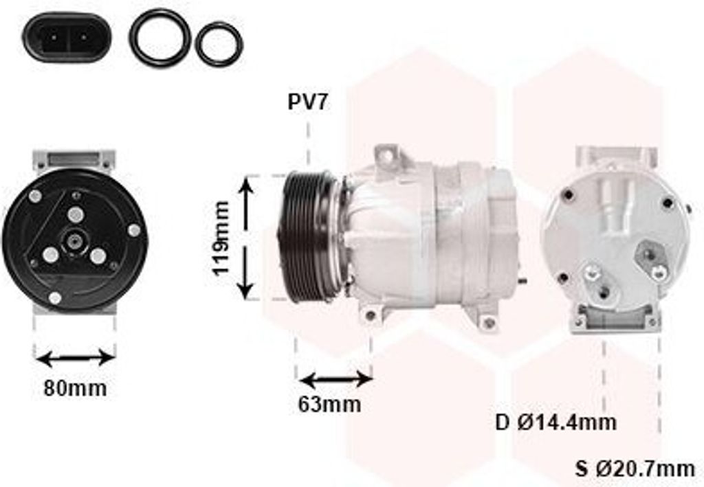 VAN WEZEL 4300K440 Klimaanlage Klimakompressor für OPEL Movano Kastenwagen (X70) Movano Bus (X70) Movano Pritsche / Fahrgestell (X70) für RENAULT