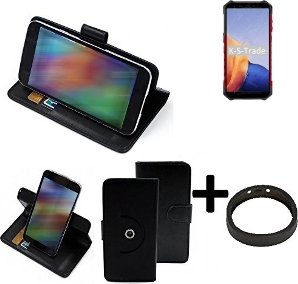 K-S-Trade Case Schutz Hülle kompatibel mit Ulefone Armor X9 + Bumper Handy Hülle Flipcase Smartphone Cover Handy Schutz Tasche Walletcase schwarz