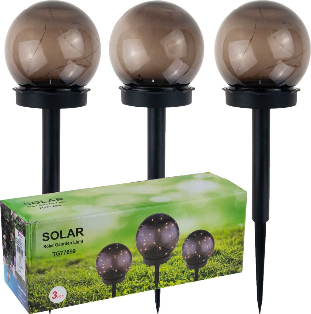 Led-Solarlampen 3Tlg. Angetriebene Kugeln Pol Solarlampe Set Sensor