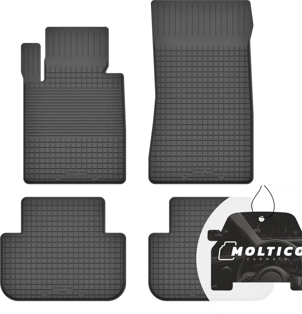 Tappetini Gomma BMW E30 (1982-1994) - Set 4 Pezzi su Misura con Bordo