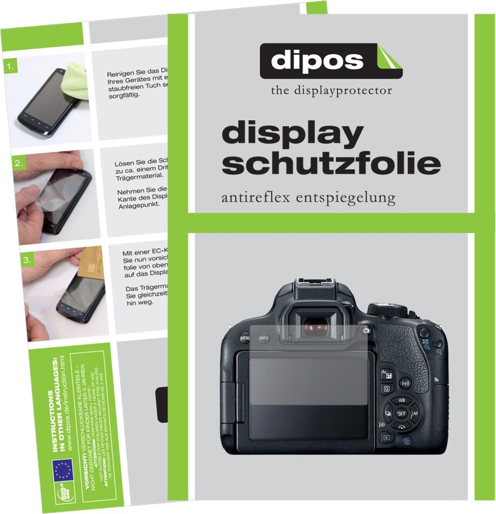 6x Schutzfolie für Canon EOS 800D matt Displayschutzfolie Folie Display Schutz dipos