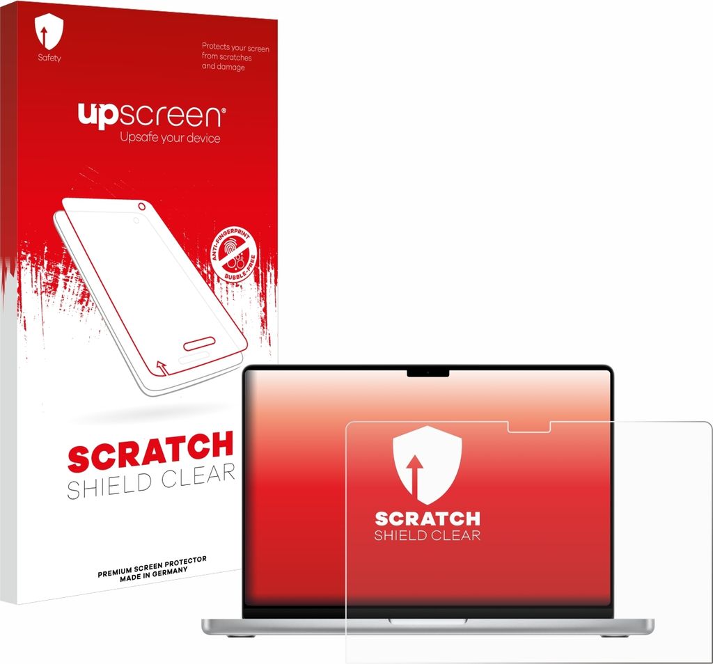 upscreen Schutzfolie für Apple MacBook Pro 14" 2024 / 2025 / 2026 Displayschutz Displayschutzfolie Folie Klar Transparent