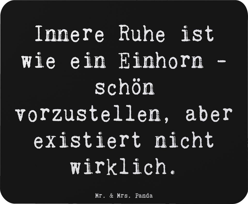 Mr. & Mrs. Panda Mousepad Spruch Innere Ruhe - Schwarz - Geschenk, Stimmung, Mouse Pad, Gefühl, Mauspad, Wohlbefinden, Lebensweisheit, Meditation,...
