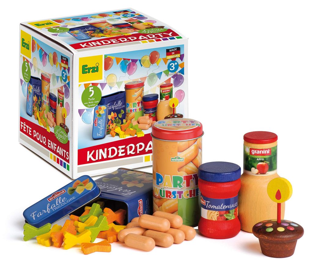 Erzi Sortierung Kinderparty aus Holz, Kaufladenartikel, Rollenspiele