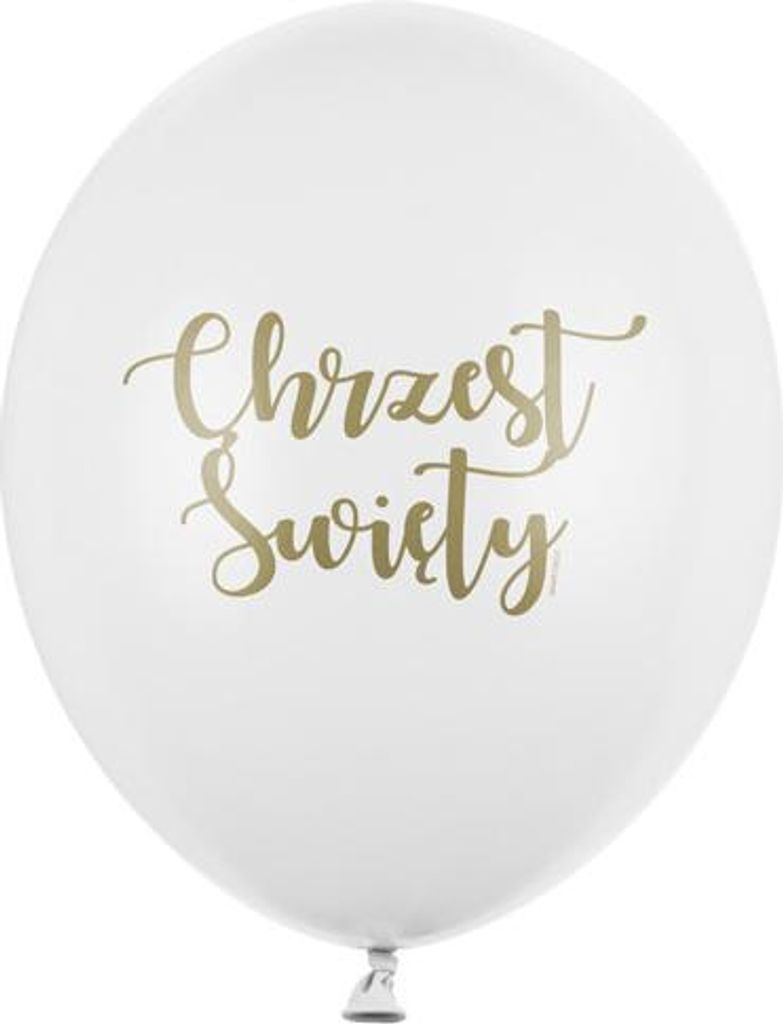 Luftballons 30 cm, Heilige Taufe, Pastell Reinweiß (1 Packung / 6 Stück)