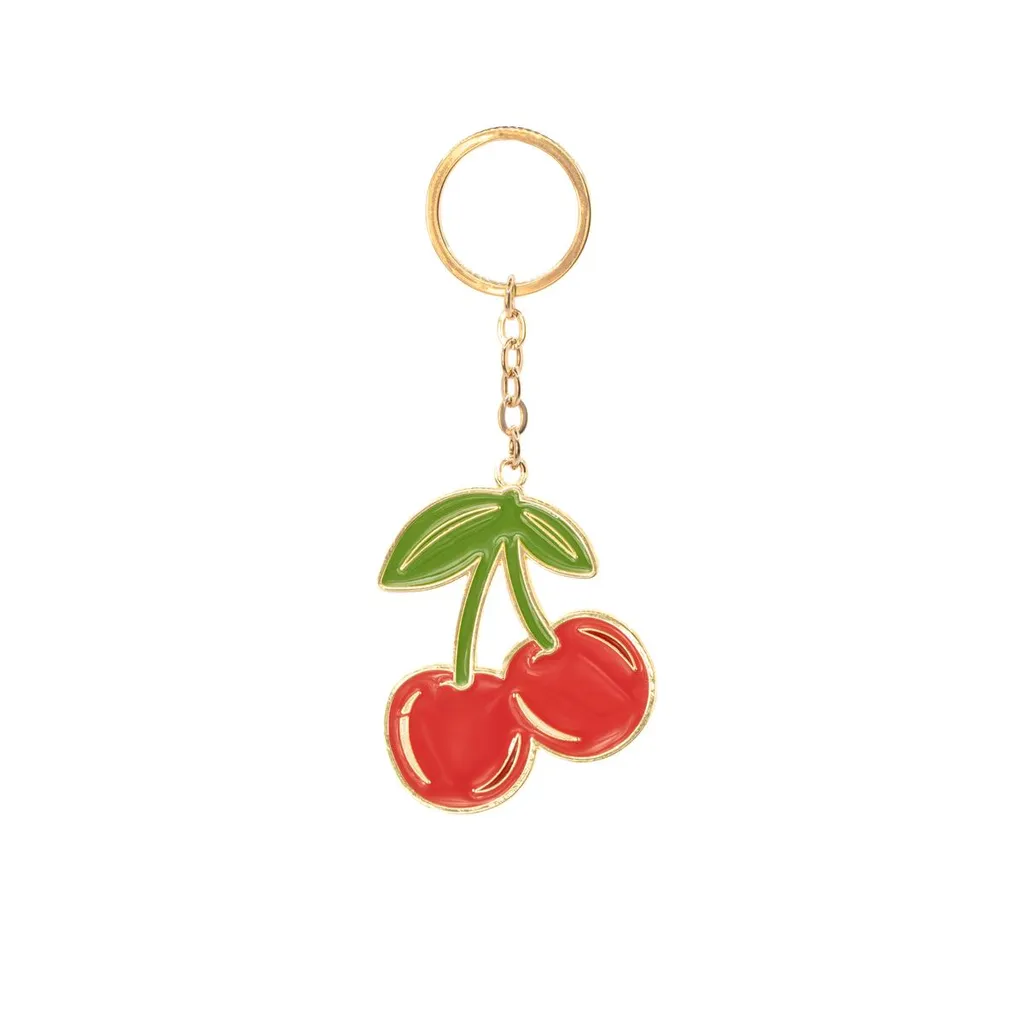 Cherry Enamel Keyring - Accessorio Fashion Smalto Ciliegia Inglese