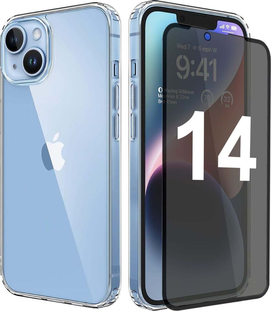 Transparente Hülle für iPhone mit Displayschutz – IPhone 14 Produktbild 