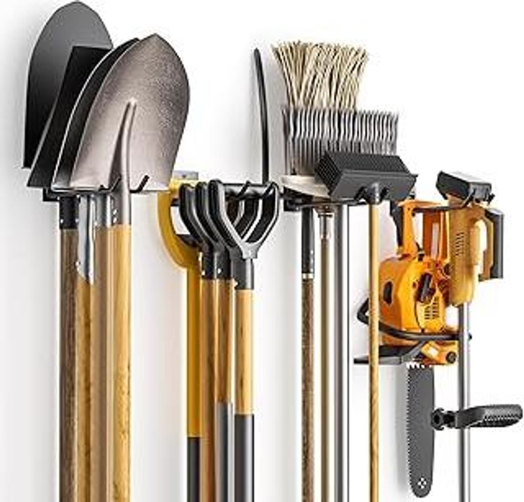 zacurter Wandhalterung für Gartengeräte, 4 Stück Werkzeughalter Haken – Robustes Porte Outils Mural für Rangement Garage, Accroche Balai Mura...