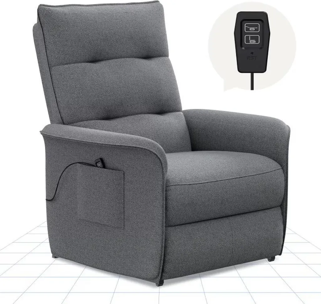 Fauteuil relax électrique pour salon - Idéal lecture et repos gris