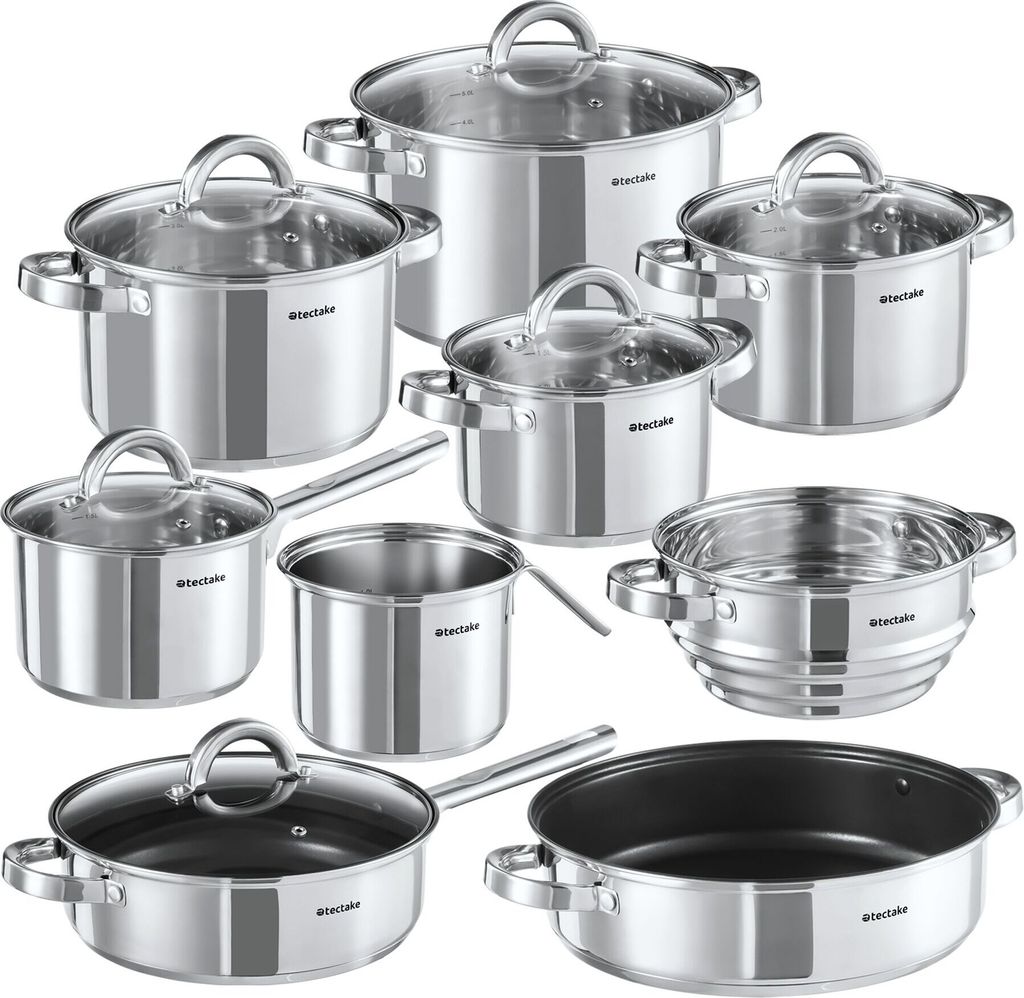 Kochtopfset Turin 15-tlg., Edelstahl, für Induktion Produktbild 