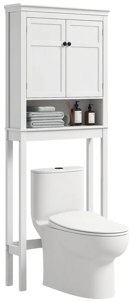 Rangement salle de bain compact blanc pour petits espaces - Série Zen