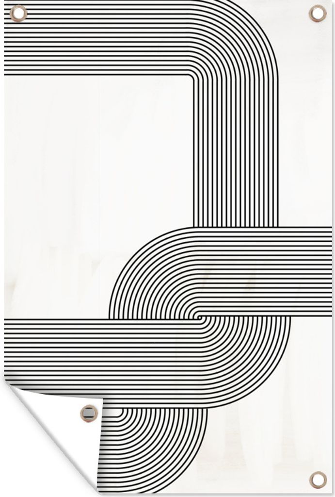 MuchoWow 40x60 cm Outdoor-Poster Gartendeko Sichtschutz Garten Poster für den Garten Kunst - Minimalismus - Schwarz - Weiß