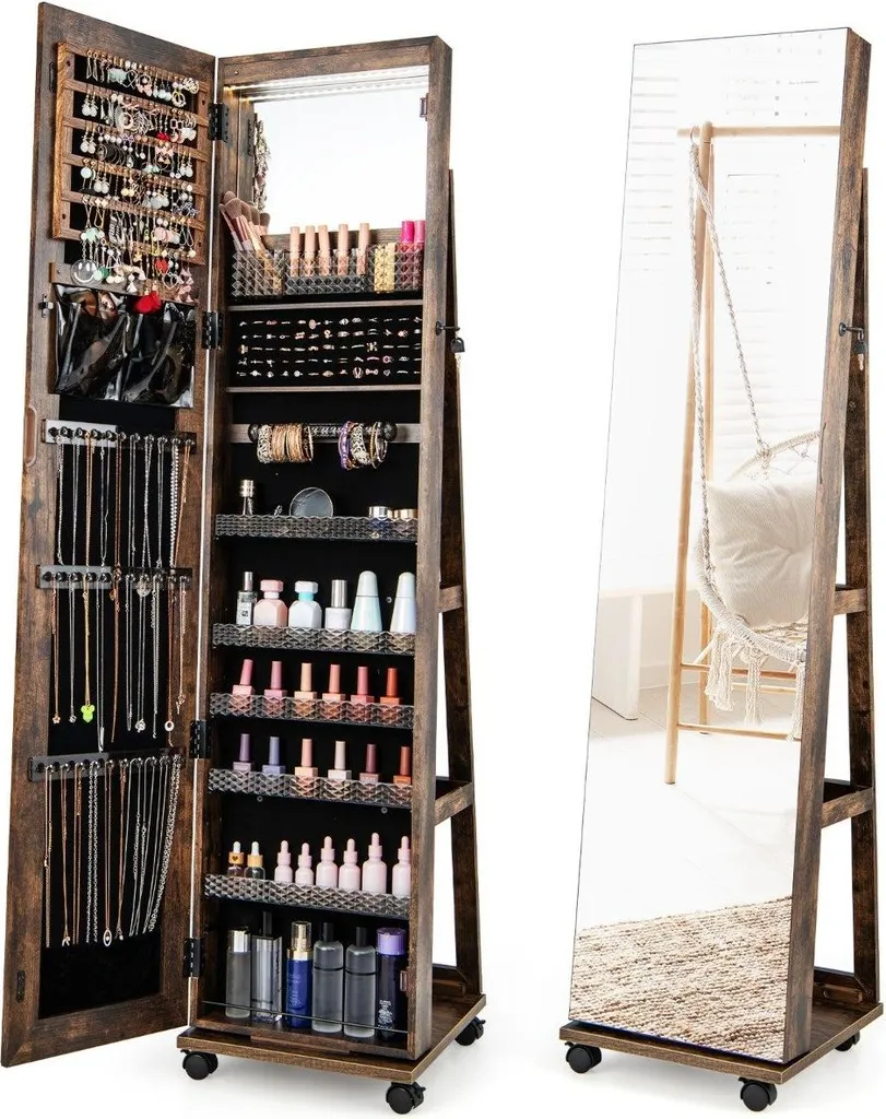 Armoire bijoux verrouillable : stop au désordre avec miroir et rangement