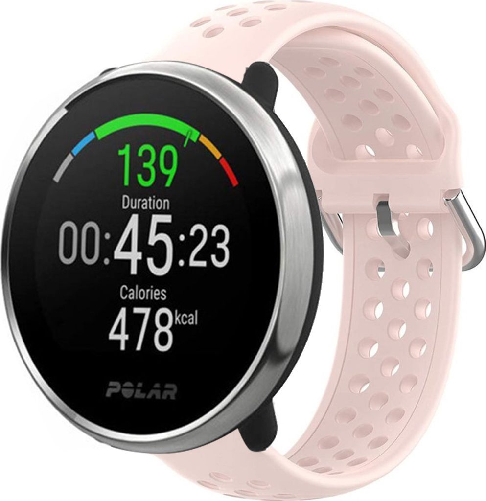 Strap-it Polar Ignite Silikonband mit Löchern (Hellrosa)