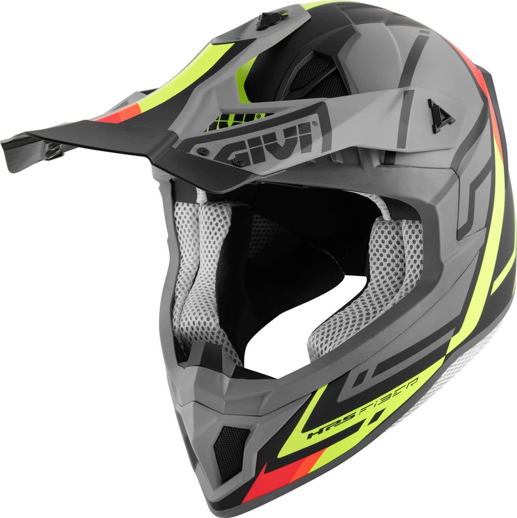 Motocross-Helm GIVI 70.1 Logic Mattgrau Fluoreszierendes Gelb Schwarz größe S