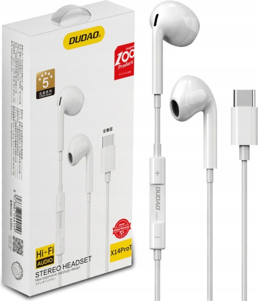 Cuffie intrauricolari Dudao con connettore Usb di tipo C Immagine del prodotto 