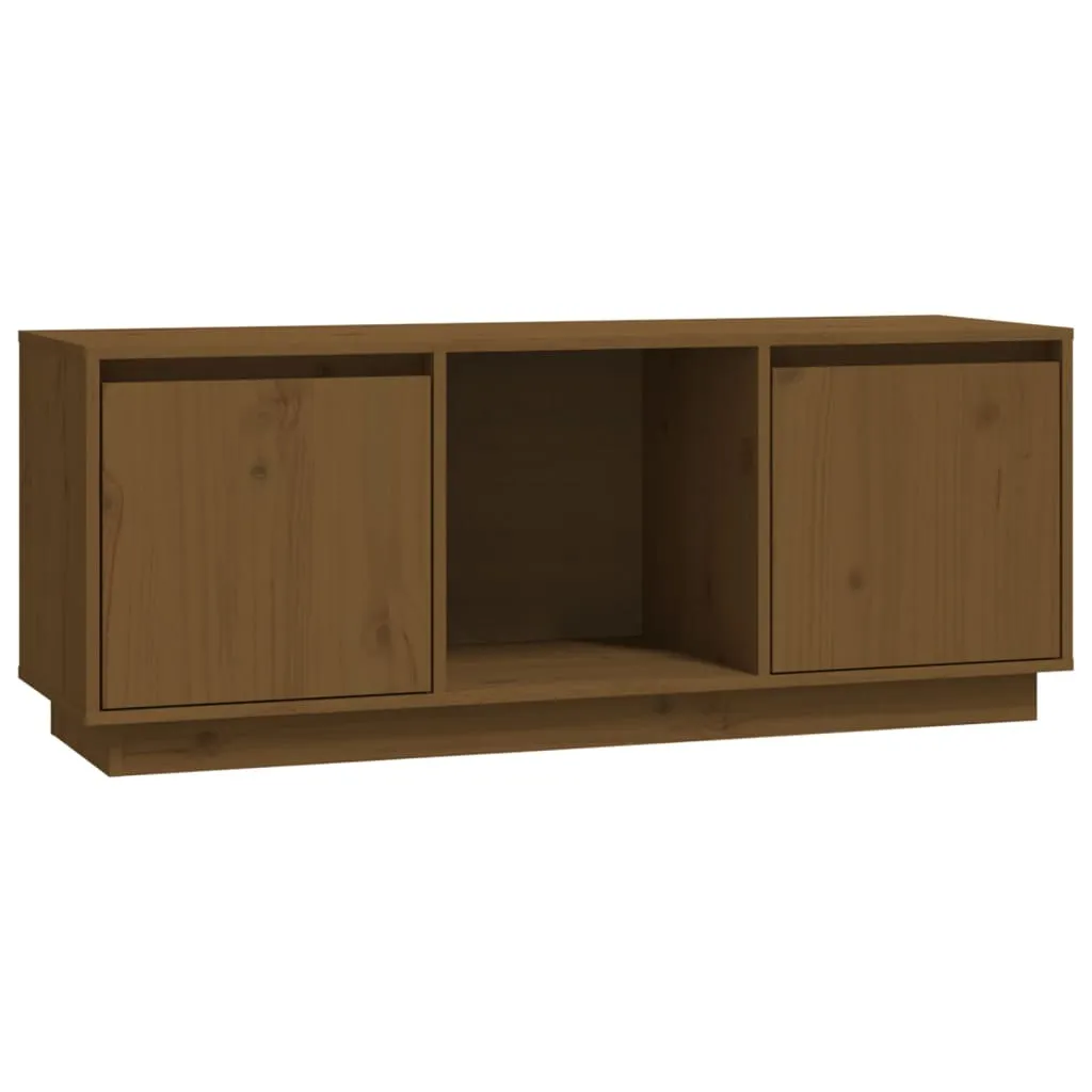 Mobile TV marrone miele 110,5x35x44 cm in legno di pino massiccio