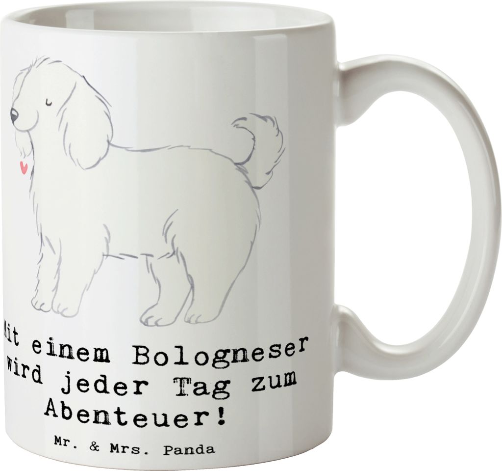 Mr. & Mrs. Panda Tasse Bologneser Abenteuer - Weiß - Geschenk, soziale Hunde, Hundeliebhaber, Hund, Kaffeepott, Hunderassen Eigenschaften, Kaffeet...
