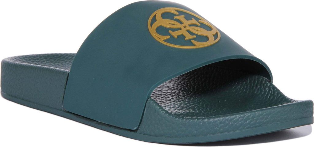 Guess Frauen 4G Logo Strand Pantoffeln Grün – undefined / Grün