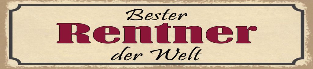 vianmo Holzschild 10x46 cm bester Rentner der Welt