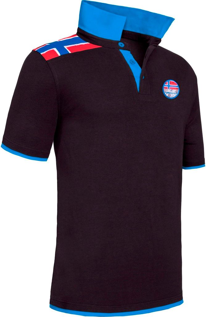 Nebulus Poloshirt NEBFLAG Herren, Shirt, Sweatshirt, Polo, P6881 - Herren, schwarz-kobalt, M