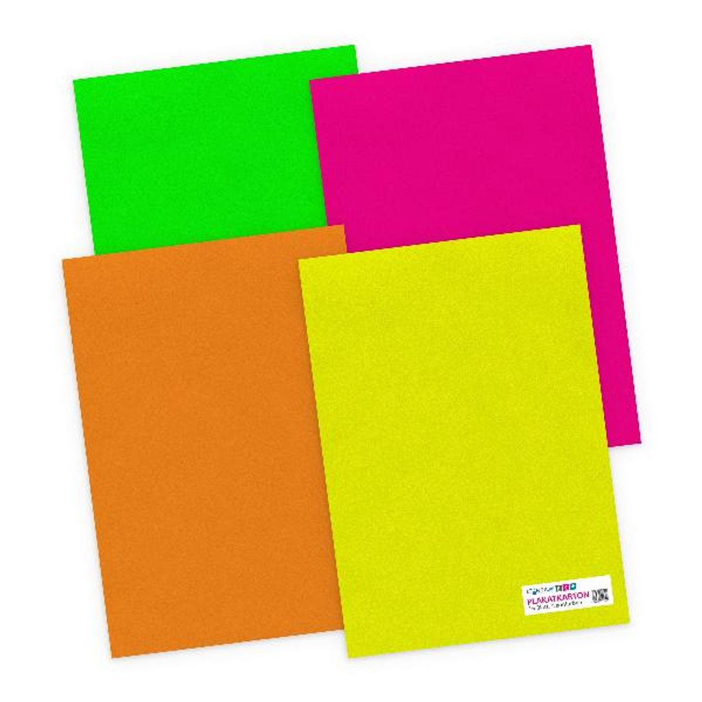 itenga Plakatkarton - A4 380 g/qm  16 Blatt - NEON Farben - Produktbild 