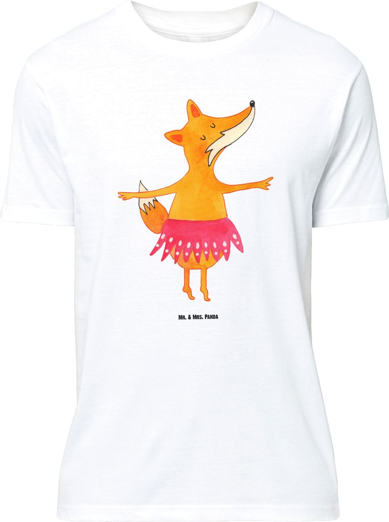 Mr. & Mrs. Panda Größe M T-Shirt Fuchs Ballerina - Weiß - Geschenk, Elegant, mit Spruch, Herren, Tshirt, Geburtstag, Shirt, Party