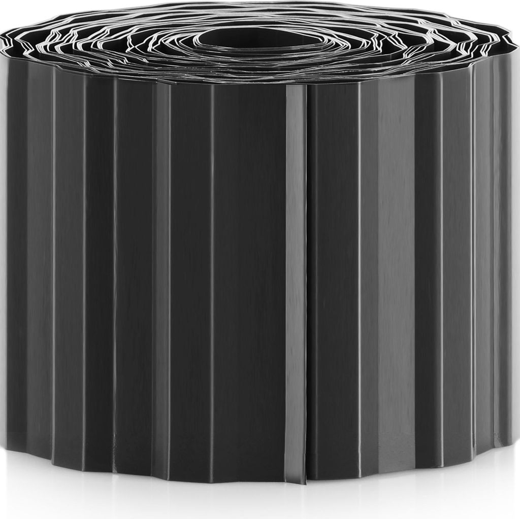 com-four Rasenkante 10 x 900 cm aus Kunststoff - Beeteinfassung für Rasen, Blumenbeet oder als Mähkante - Länge individuell anpassbar