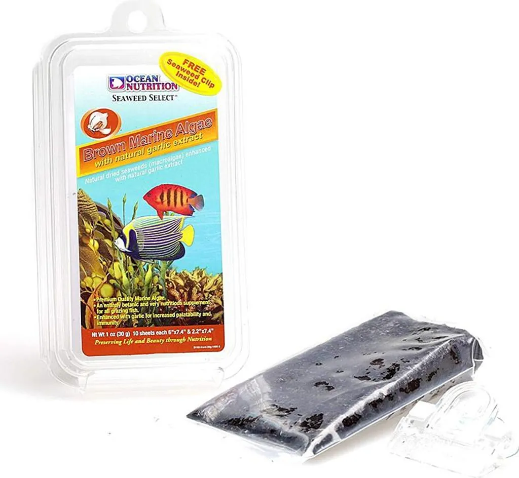 Algues Brunes Ocean Nutrition 30g à l'Ail + Clip pour Poisson Marin