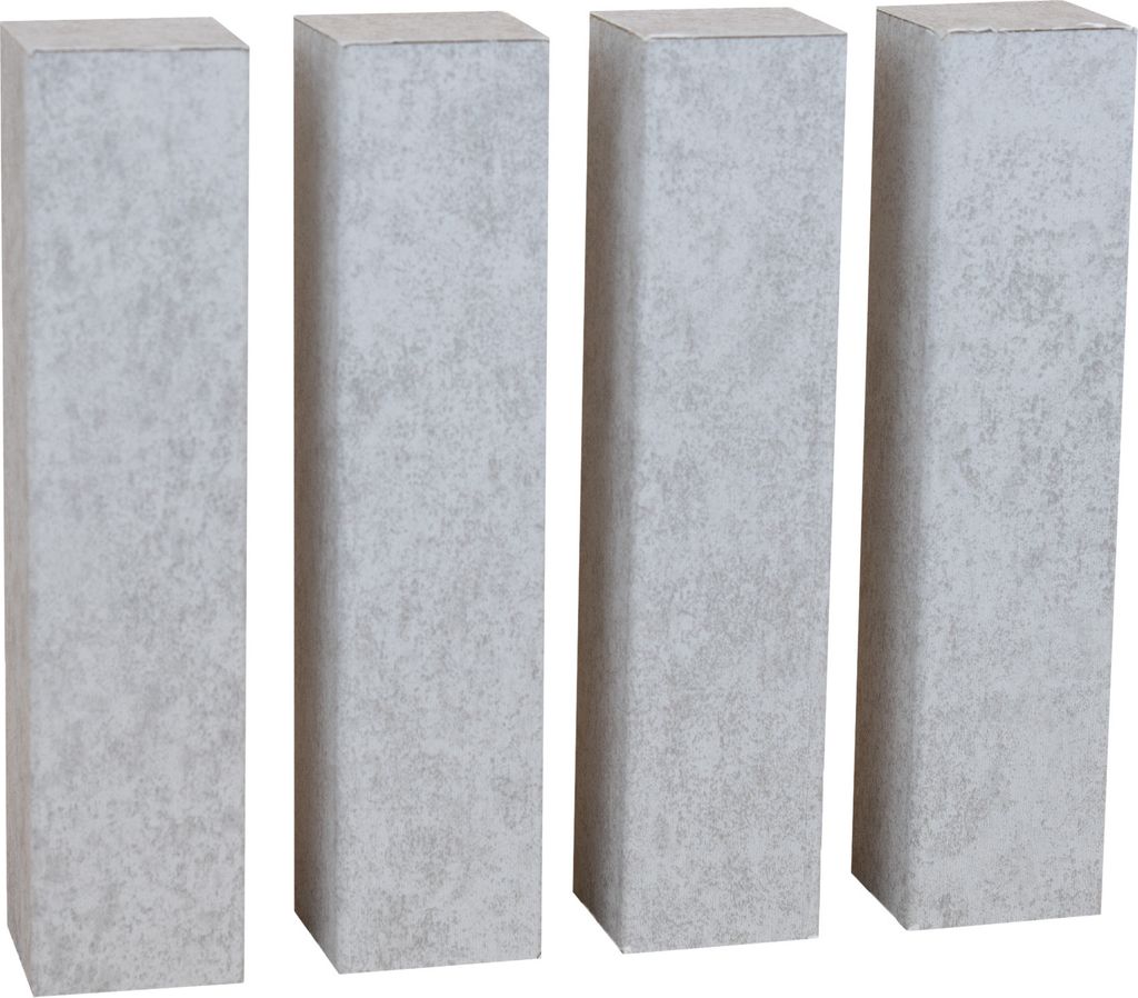 Universalholzecken Innen Außen 4er Set 22 x 98 mm Grau zum Kleben, Schrauben & Nageln MDF-Kern foliert Sockelleisten Ecktürme by PROVISTON