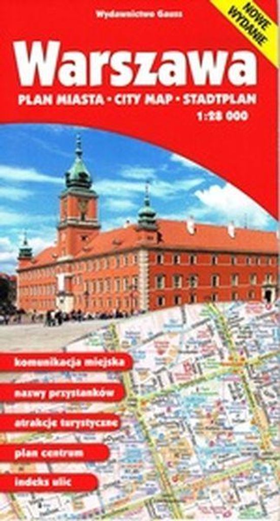 Gauss-Stadtplan von Warschau 2024/2025 mit Straßenverzeichnis