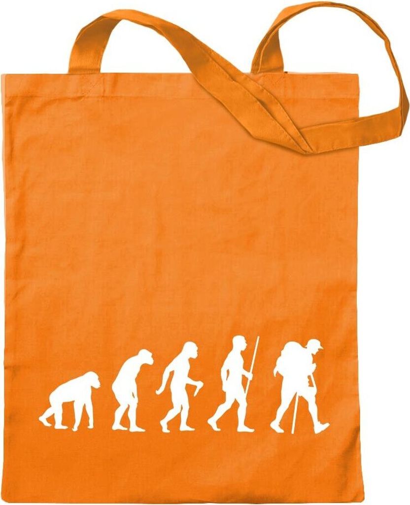 Kiwistar - Baumwolltasche - mandarin - Wandern Trekking Evolution - Tragetasche Stoffbeutel Umhängetasche Langer Henkel