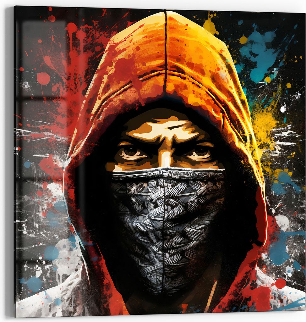 DEQOART Glasbild Echtglas 50x50 cm 'Urbane Mystik' Wandbild Bild modern Deko