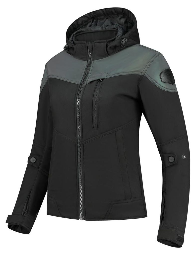 Rusty Stitches Ann Damen Motorrad Textiljacke, schwarz/schimmer, 36