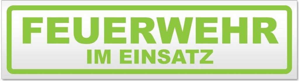 Kiwistar - Autoaufkleber - Lindgrün - 30 x 8 cm - Feuerwehr im Einsatz - Hinweis Aufkleber Sticker für Auto, Kfz, Fahrrad, PKW, LKW