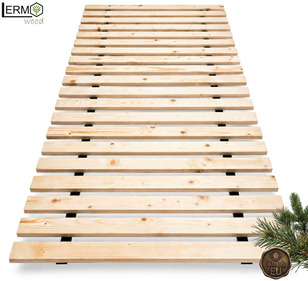 Lermowood Rollrost 140 x 200cm (2x70cm,20 Latten) - Extrem Produktbild 