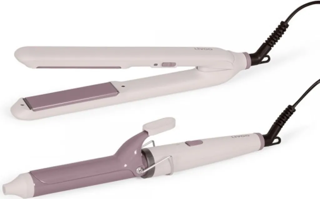Set Capelli Livoo DOS215: Piastra e Arricciacapelli Viola per Look Wow