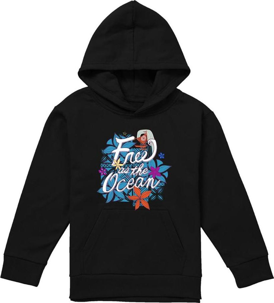 Moana - "Free As The Ocean" Kapuzenpullover für Herren/Damen Uni TV23263 (152-158) (Schwarz)
