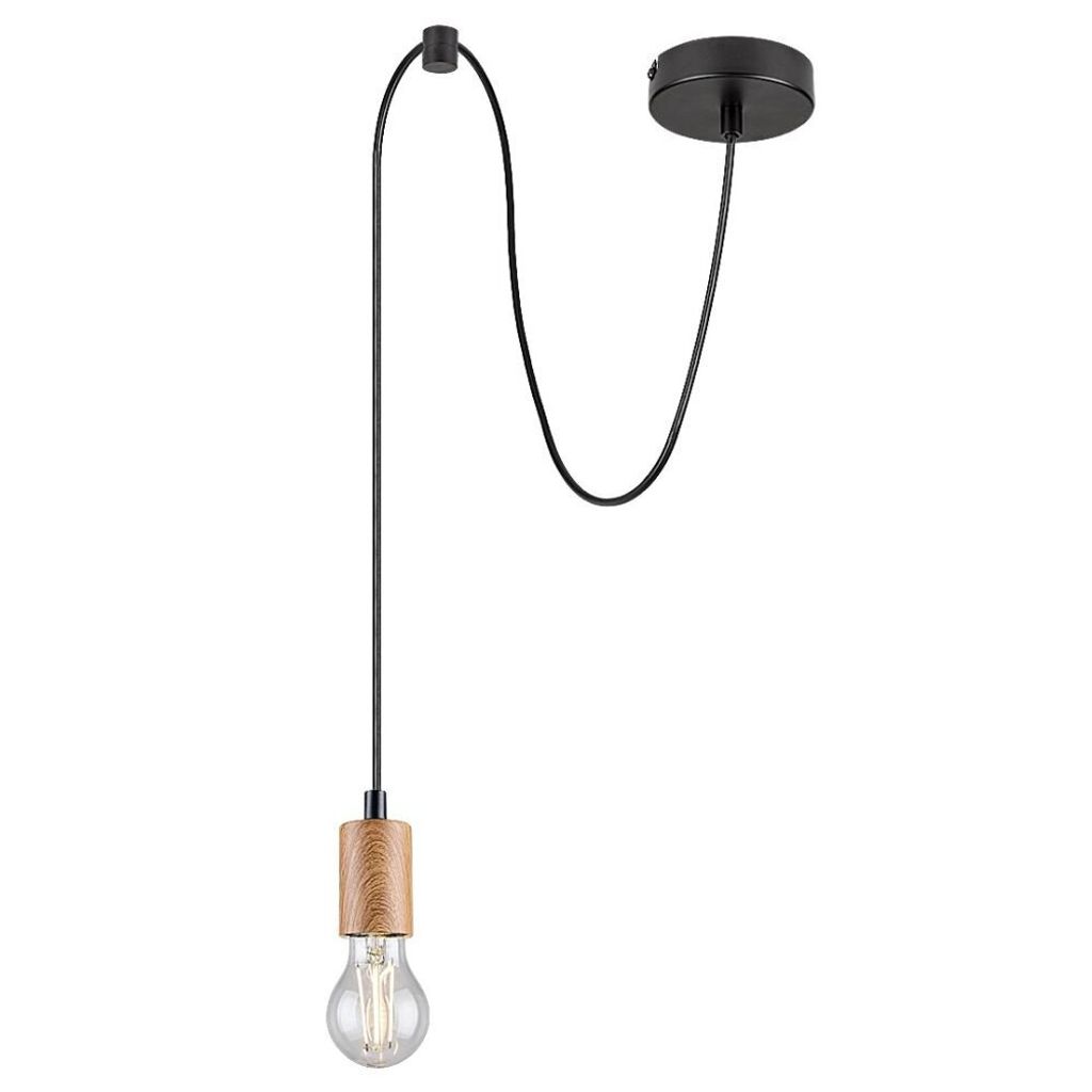 Rabalux 72071 Pendelleuchte 1 Spot Dollien, E27, schwarz-braun, rund, Industriell, ø45mm