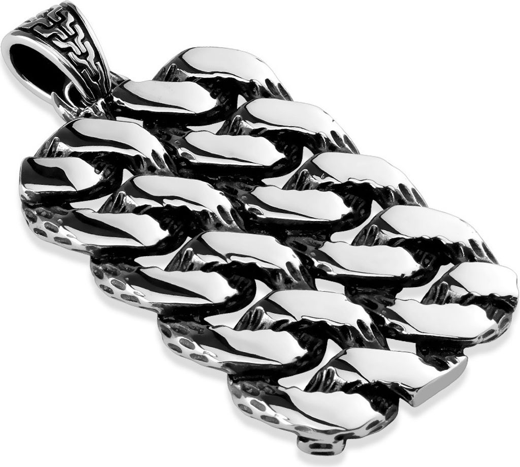 Anhänger Dog Tag Kettenglieder silber aus Edelstahl Uni