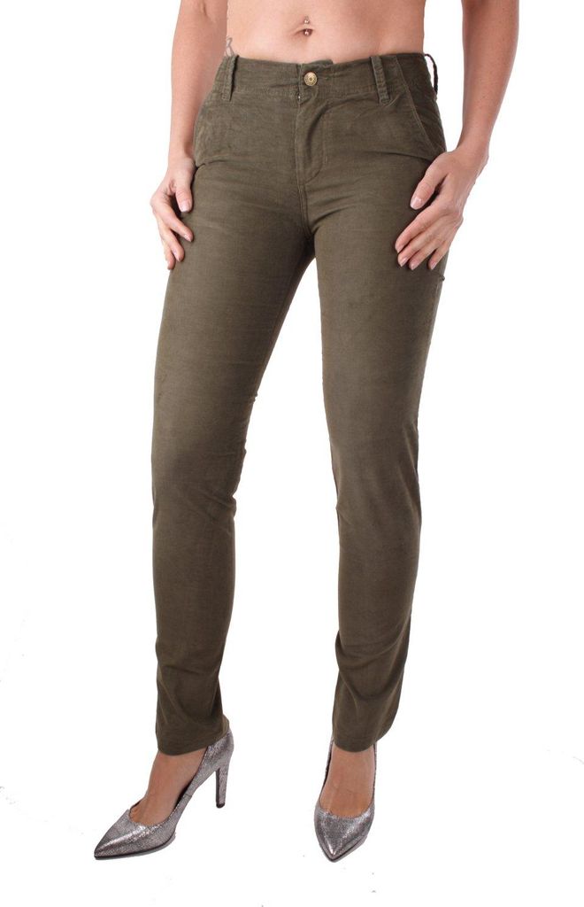 Diesel P-DETTA-A PANTALONI Damen Cord Hose Olivgrün