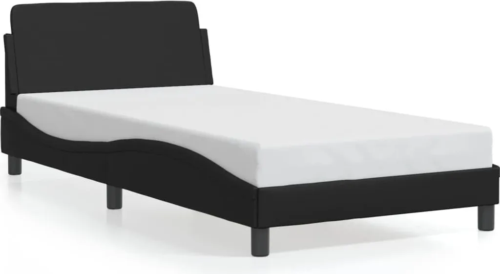 vidaXL Cadre de lit Dover Noir 100 x 203 cm en Simili Cuir Élégant